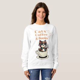 Moletom Gatos Café e Livros Legal Gato