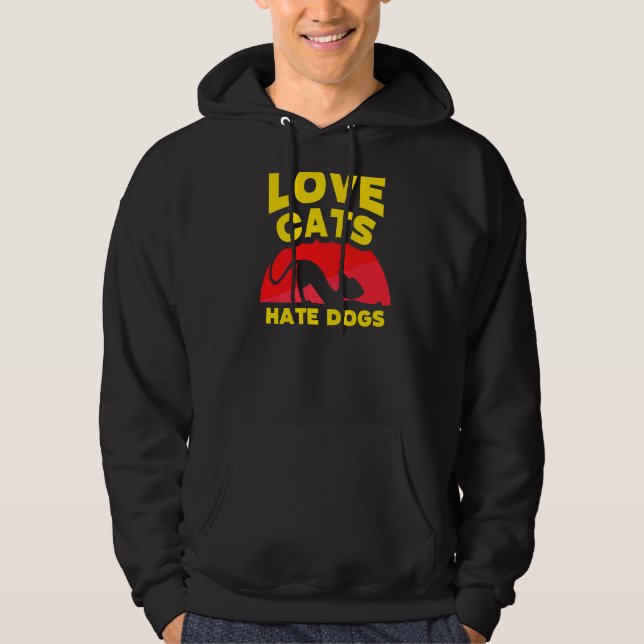 Moletom Gatos De Amor Odeiam Cães Pet Cat Animal (Frente)