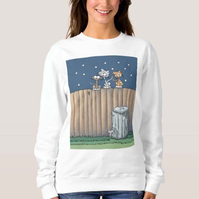 Moletom Gatos de beco em uma cerca (Frente)