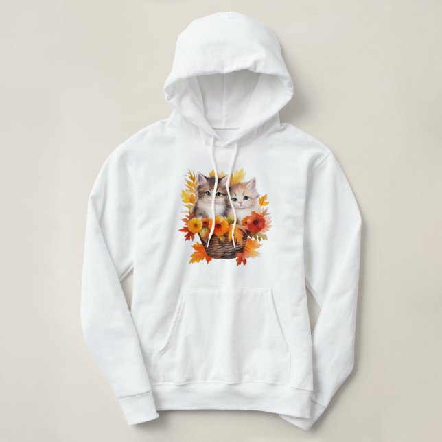 Moletom Gatos de Gatinhos Fofos Personalizados na Cesta (Frente do Design)