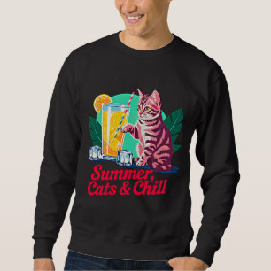 Moletom Gatos de Verão & Frio - Praia Divertida para Amant