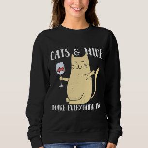 Moletom Gatos De Vinho E Vinho Fazem Tudo Bem