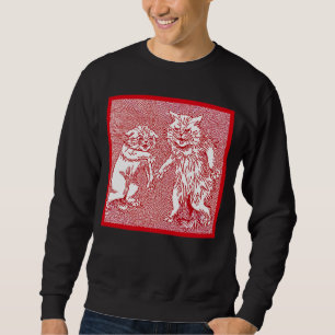 Moletom Gatos do gatinho no vermelho por Louis Wain