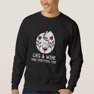 Moletom Gatos E Vinho Fazem Tudo Bem