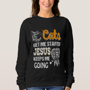 Moletom Gatos Me Começaram Jesus Me Mantém Indo