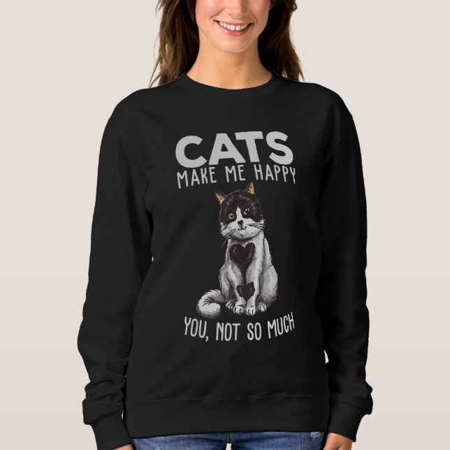Moletom Gatos me fazem feliz, você não tanto Gato 1 (Frente)
