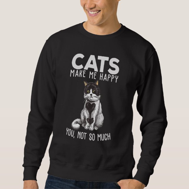 Moletom Gatos me fazem feliz, você não tanto Gato 1 (Frente)