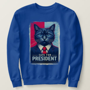 Moletom Gatos Para Presidente   Meow Anti-Político Diverti