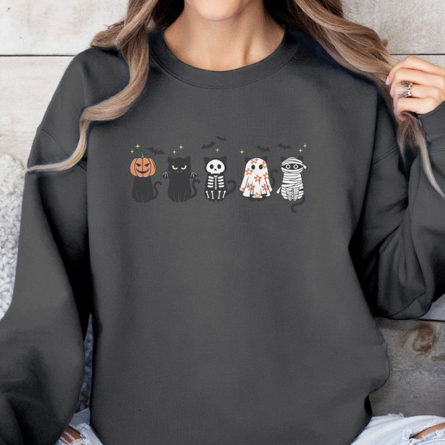 Moletom Gatos Pretos Do Halloween Estragam Engraçados (Criador carregado)