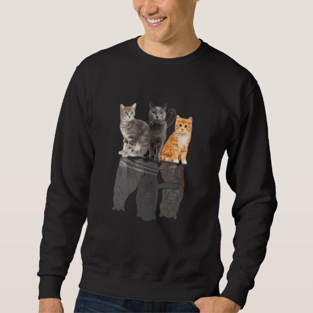 Moletom Gatos Refletem Espelho Puma Cheetah Tiger Engraçad (Frente)