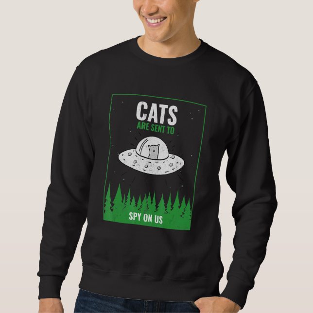 Moletom Gatos São Enviados Para Nos Espiar Ufo (Frente)