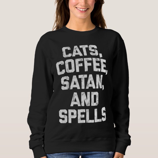 Moletom Gatos Satã De Café E Feiticeira Testemunha Testemu (Frente)