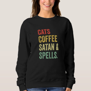 Moletom Gatos Satã De Café E Vintagem De Fezes