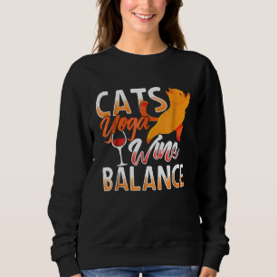Moletom Gatos Yoga Wine Equilibra as mulheres engraçadas