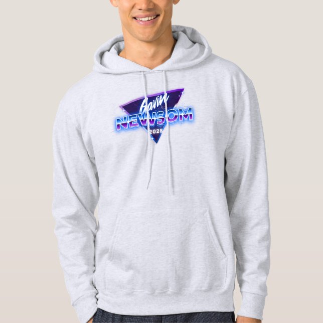 Moletom Gavin Newsom 2028 Para Presidente Retro 80s (Frente)
