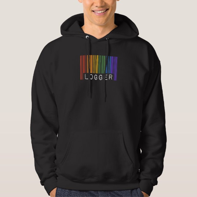 Moletom Gay Logger Pride Flag Barcode Queer Rainbow LGBTQ (Frente)