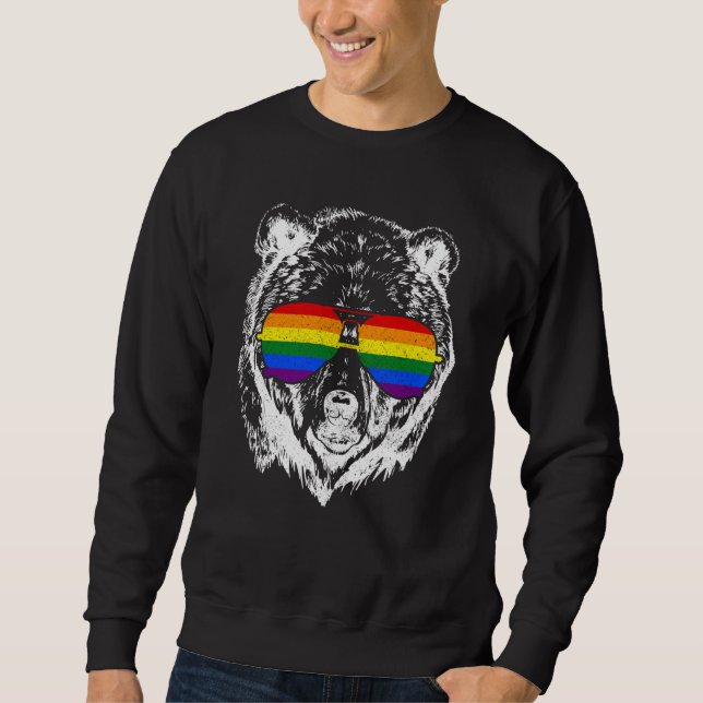 Moletom Gay Pride Bear LGBTQ Rainbow Flag Pride Month (Frente)