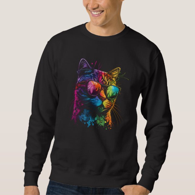Moletom Gay Pride Cat Animal  LGBT Pride Month Cute Equali (Frente)