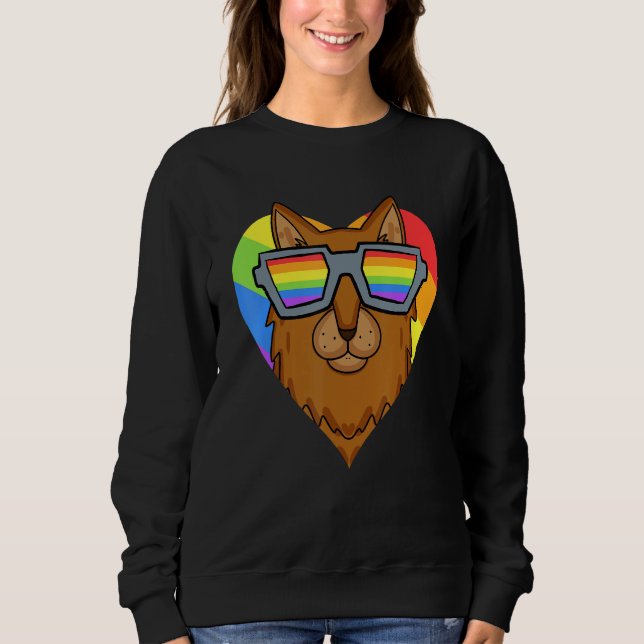 Moletom Gay Pride LGBT Rainbow - Cat Breed Somali - LGBT H (Frente)