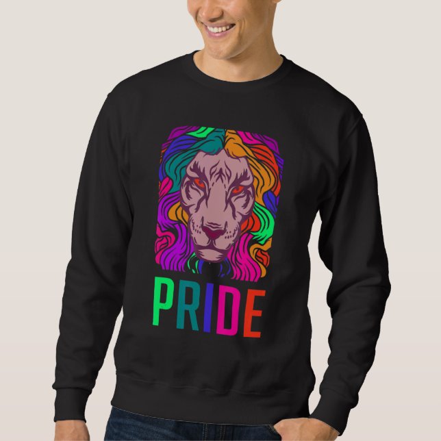 Moletom Gay Pride Lion LGBTQ Rainbow Lesbian Men Women (Frente)