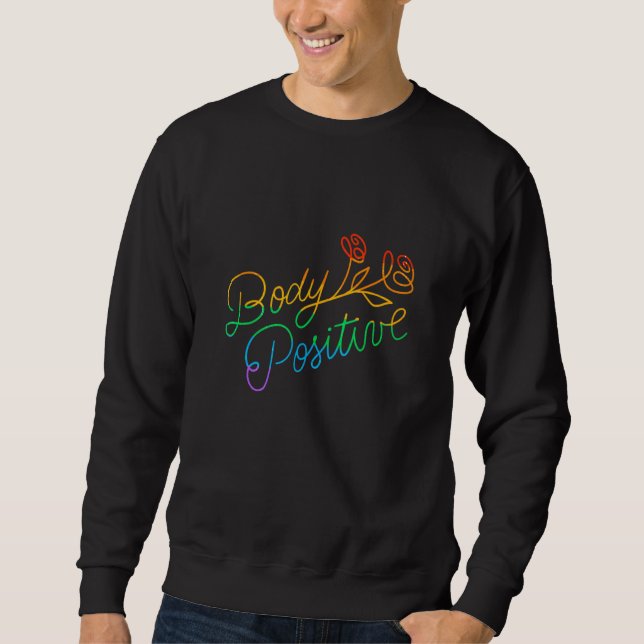 Moletom Gay Pride Parade LGBTQ+ Rainbow Flag Body Positivi (Frente)