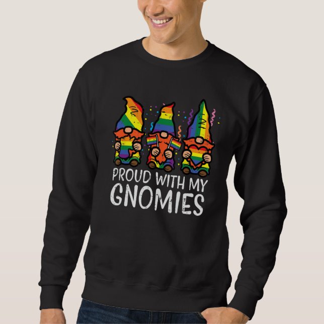 Moletom Gay Pride Proud With Gnomies Rainbow Lgbt Gnome Me (Frente)