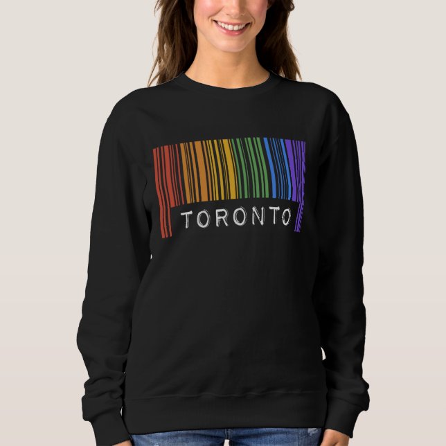 Moletom Gay Queer Barcode Pride Toronto Canada Aesthetic L (Frente)