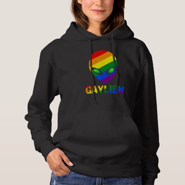 Moletom Gaylien Gay Alien Pride LBGT Rainbow UFO Flag Gayl (Frente)