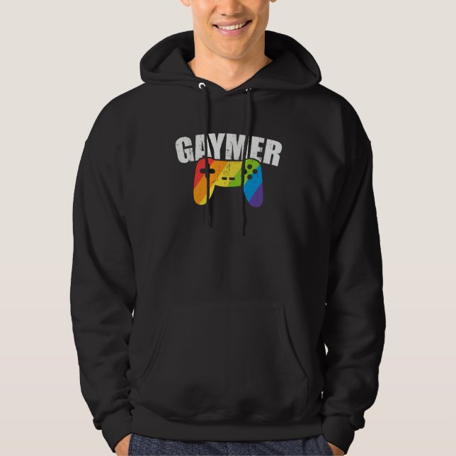 Moletom Gaymer LGBTQ Rainbow Flag Video Gamer Gay Pride Eq (Frente)