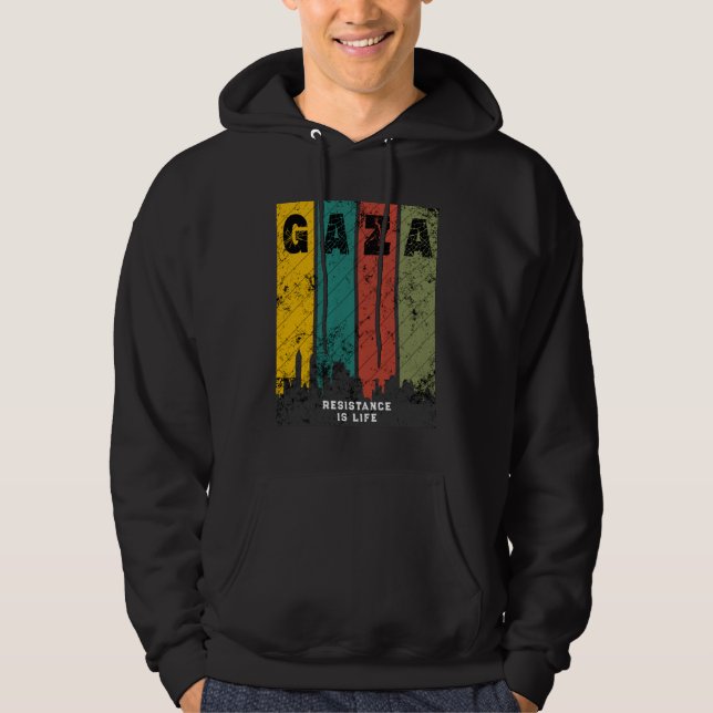 Moletom GAZA Vintage Hoodie | Solidariedade (Frente)