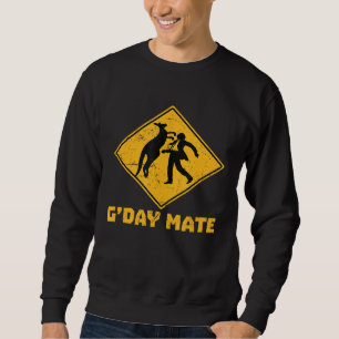 Moletom Gday Mate Funny Kangaroo Sinal de Pessoa Punindo