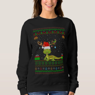 Moletom Gecko Reindeer Santa Hat Matching Ugly Gecko Chri