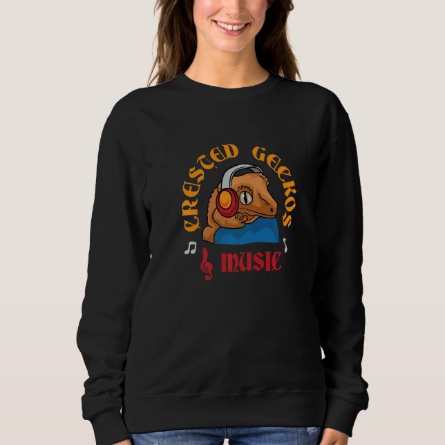 Moletom Geckos and Music Notes Musician Cute Crested Gecko (Frente)