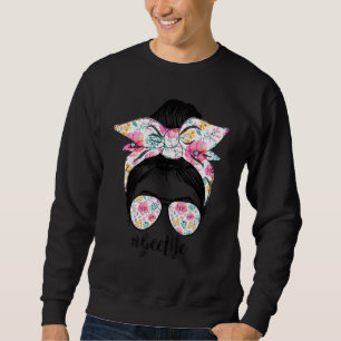 Moletom Gee Life Messy Hair Bun Floral Dia de as mães