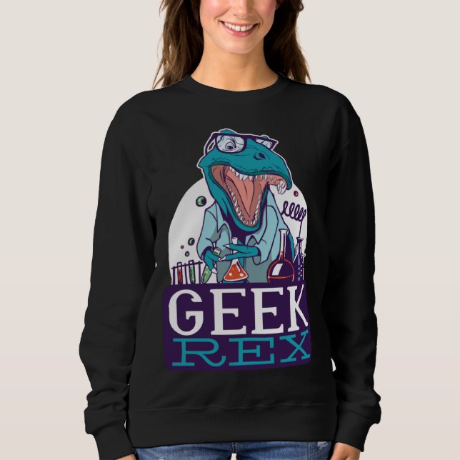 Moletom Geek Rex T-Rex Dinosaur Funny Scientists Shirt Che (Frente)