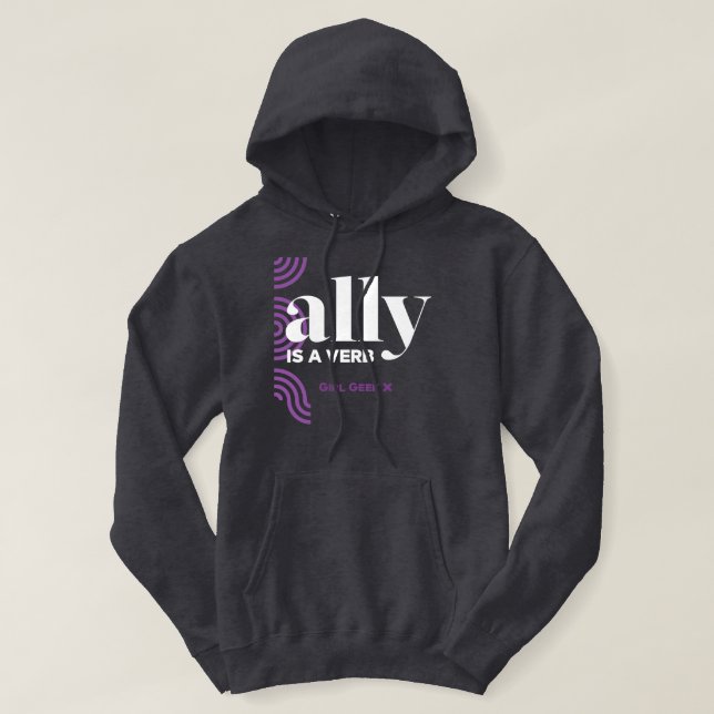 Moletom Geek X: Ally é um verbo Men's Hoodie (Frente do Design)