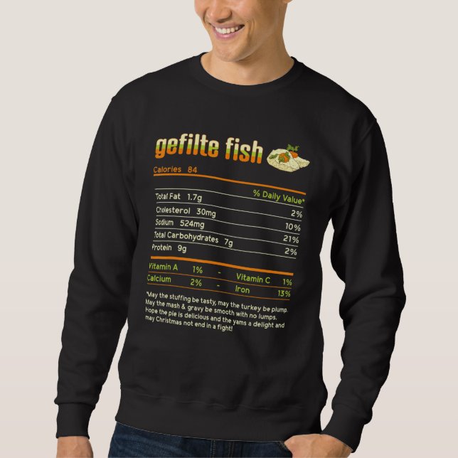 Moletom Gefilte Fish Nutrition Facts Family Matching Chris (Frente)