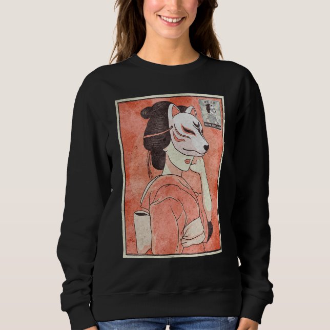 Moletom Geisha Kitsune Fox Mask Japonês (Frente)