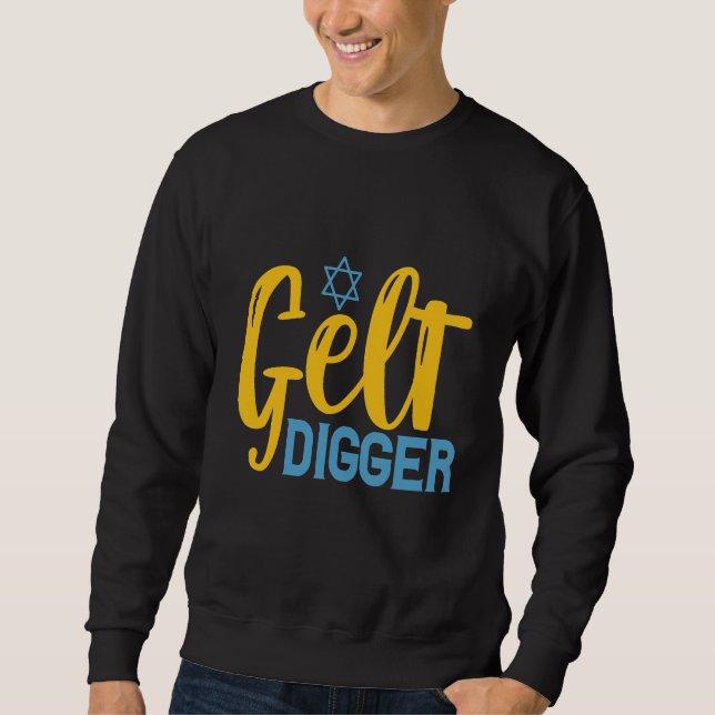 Moletom Gelt Digger Funny Hanukkah Gelt Moin Jewish Gift (Frente)