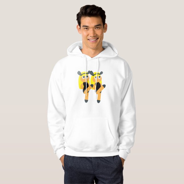 Moletom gêmeos emoji mens capuz (Frente Completa)