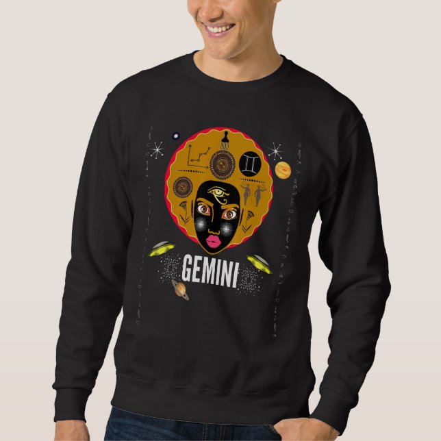 Moletom Gemini African American Women Zodiac Sinal (Frente)