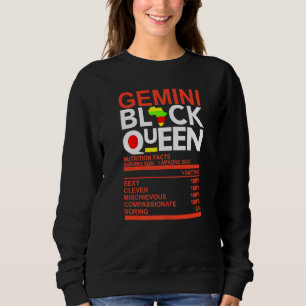 Moletom Gemini Black Queen Nutrition Facts Women Girl Mães
