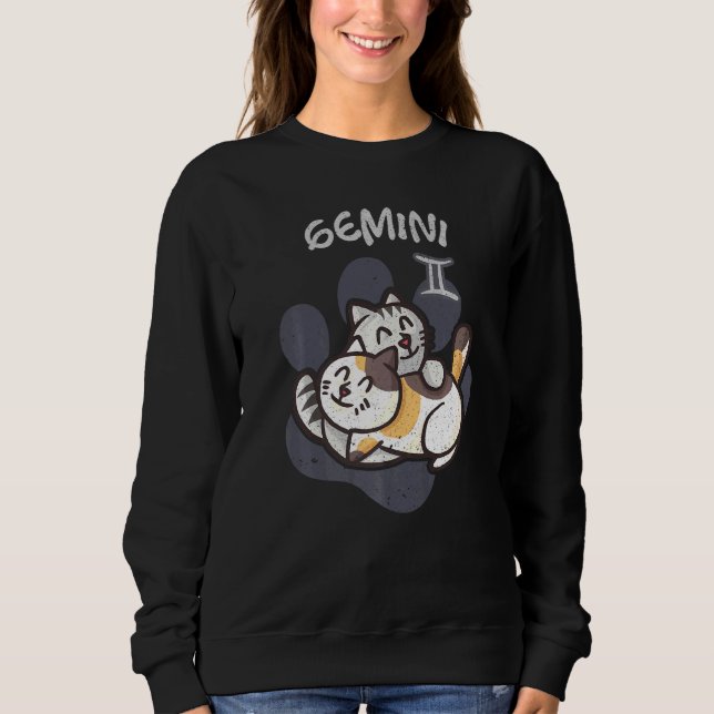 Moletom Gemini Gato Zodíaco Símbolo Astrologico Gatos Gati (Frente)