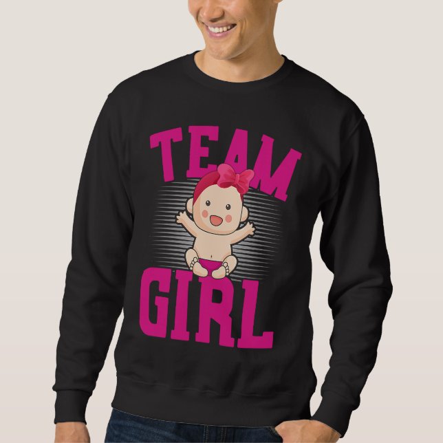 Moletom Gender Announcement  Team Girl Baby Party Reveal P (Frente)