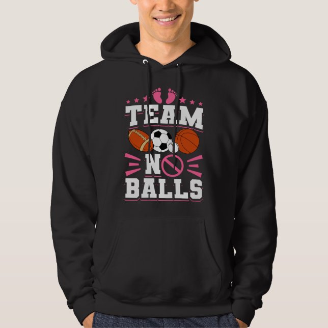 Moletom Gender Reveal Baby Shower Team No Balls (Frente)