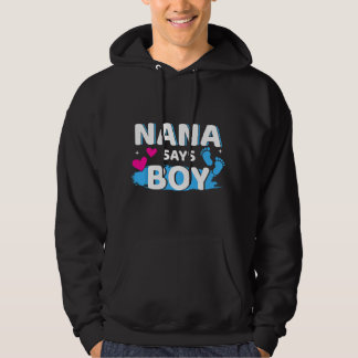 Moletom Gender reveal nana says boy matching family baby p
