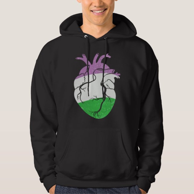 Moletom Genderqueer Pride Heart Flag (Frente)