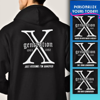 Moletom Generation X Customize Year and backside Quote