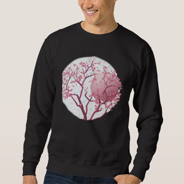 Moletom Geometric Globe with cherry blossom tree of life S (Frente)