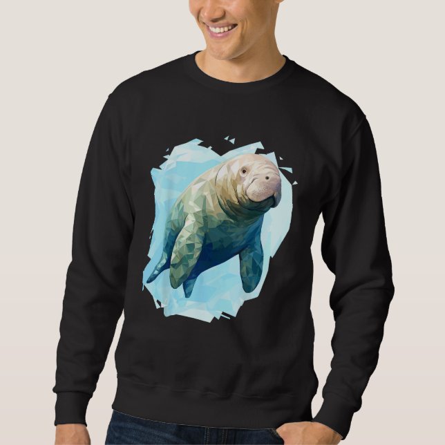 Moletom Geométrico Manatee Lover Polygon Dugong Oceanologi (Frente)